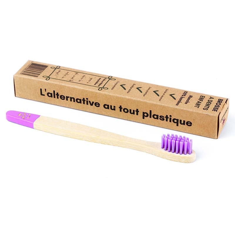 Une brosse à Dents pour Enfants de couleur Violette de la marque Cap Bambou