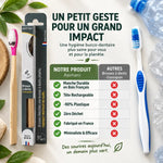 Brosse à dents rechargeable Apimani en bois vs brosse plastique jetable - comparatif éco-responsable