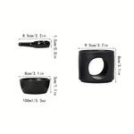 Dimensions complètes du brûle-parfum en céramique noire