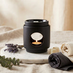 Brûle-parfum cire Scentships dôme noir céramique ambiance minimaliste