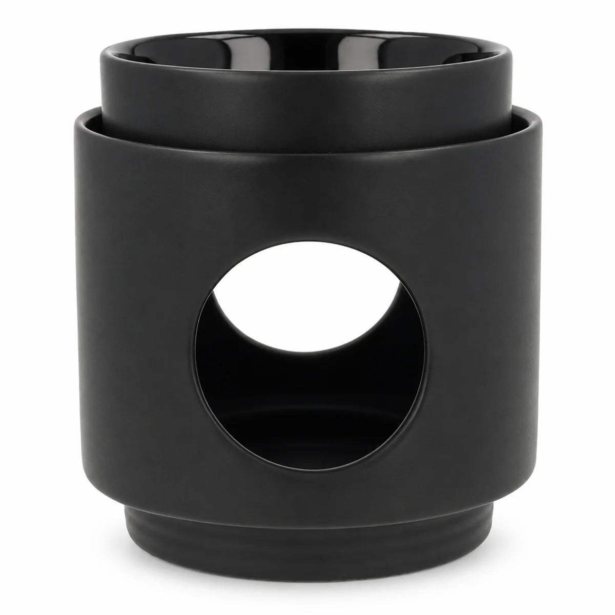 Brûle-parfum cire Scentships dôme noir céramique mat design cylindrique