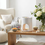 Brûle parfum Scentchips blanc brillant et mat avec cire parfumée sur étagère