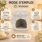 Brûle parfum Bubble blanc Scentchips avec mode d'emploi diffusion cire parfumée en 4 étapes