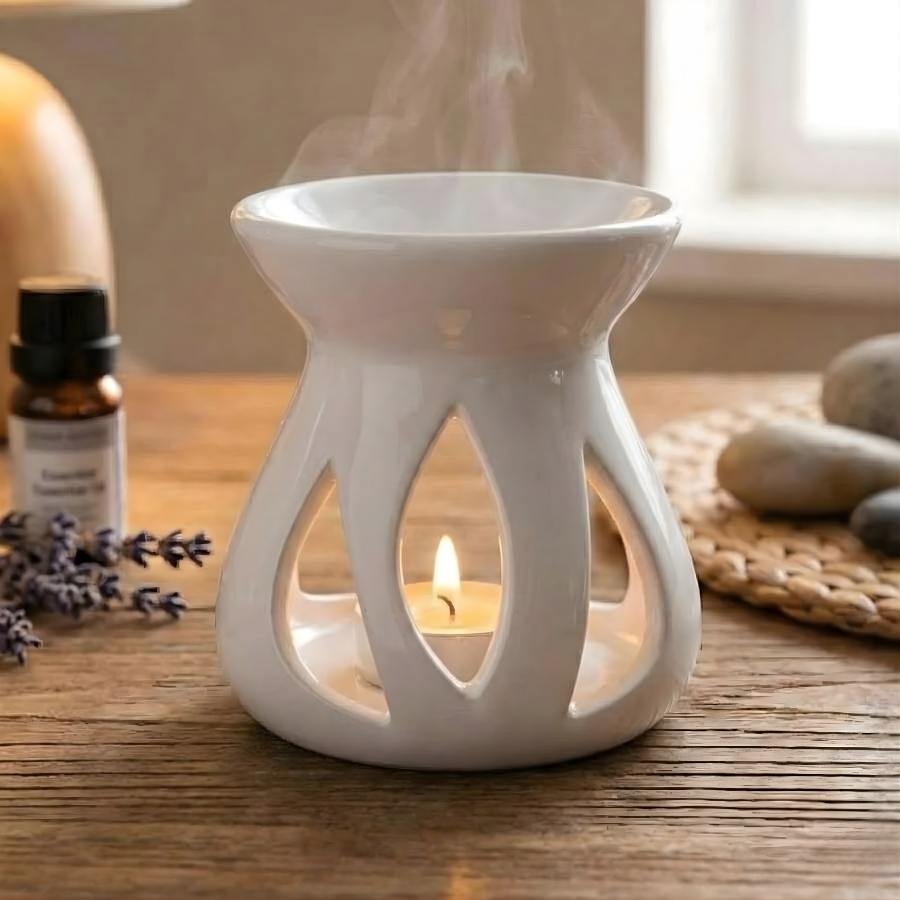 Brûleur de Cire en Céramique pour Carré Fondant & Huiles Essentielles