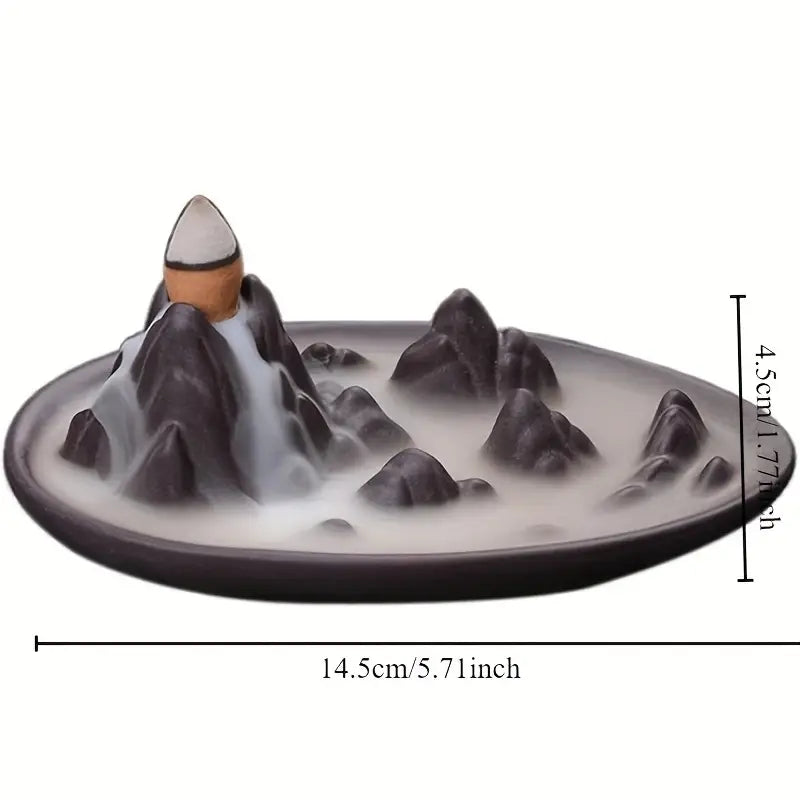 Les dimensions du brûleur d'encens à reflux "Cascade de montagne"