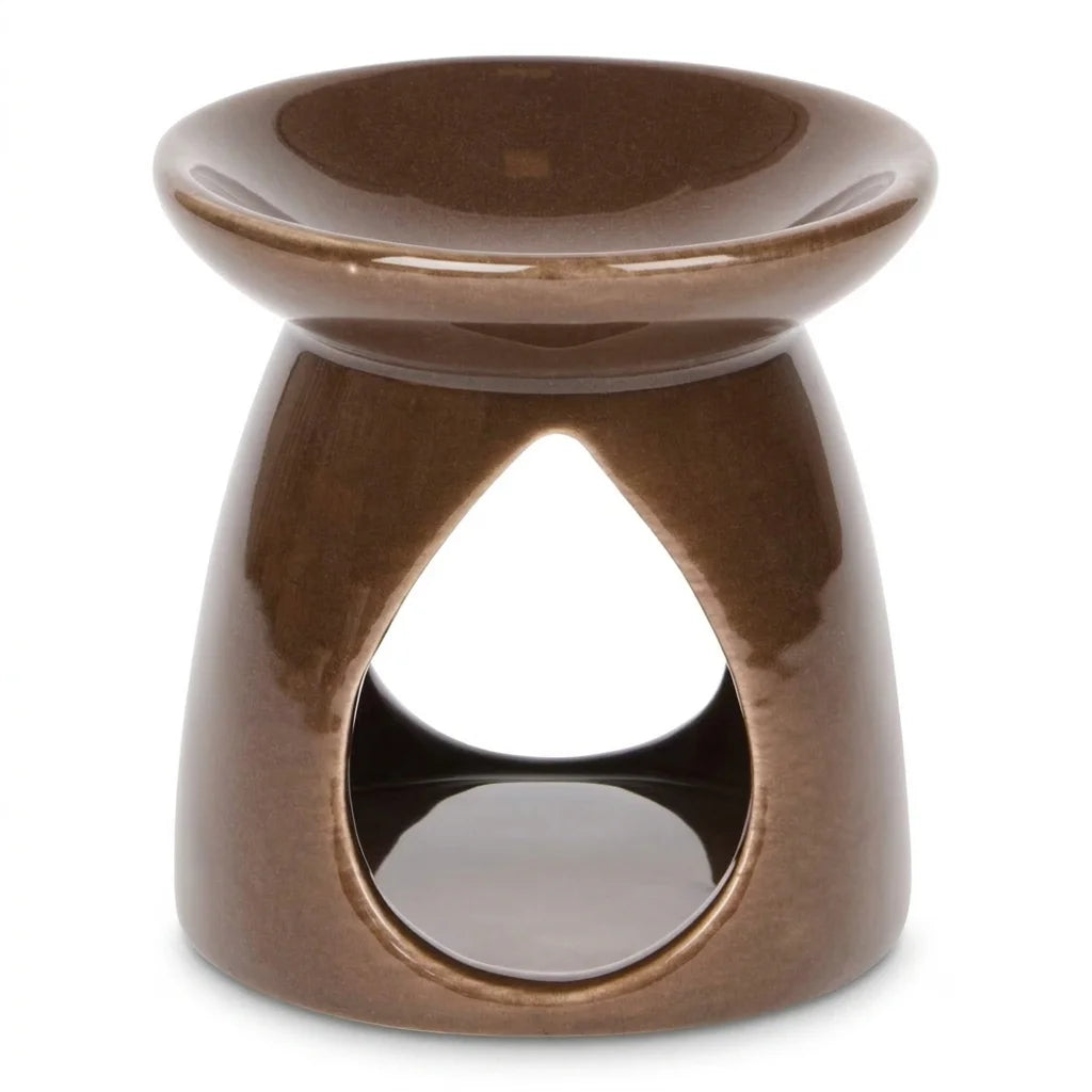 Brûleur céramique chocolat pour cires et huiles essentielles avec design teardrop