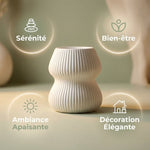 Brûleur de parfum Curve Blanc Scentships avec bénéfices bien-être et sérénité