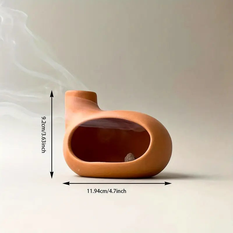 Les dimensions du Brûleur d'Encens & Palo Santo en Céramique modèle Petite maison orange