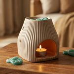 Brûleur Scentchips Flare Désert avec chips turquoise et lumière chaude pour parfum d'ambiance