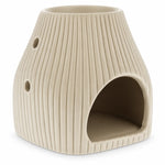 Brûleur fondants Scentchips Flare Désert en céramique crème avec texture nervurée