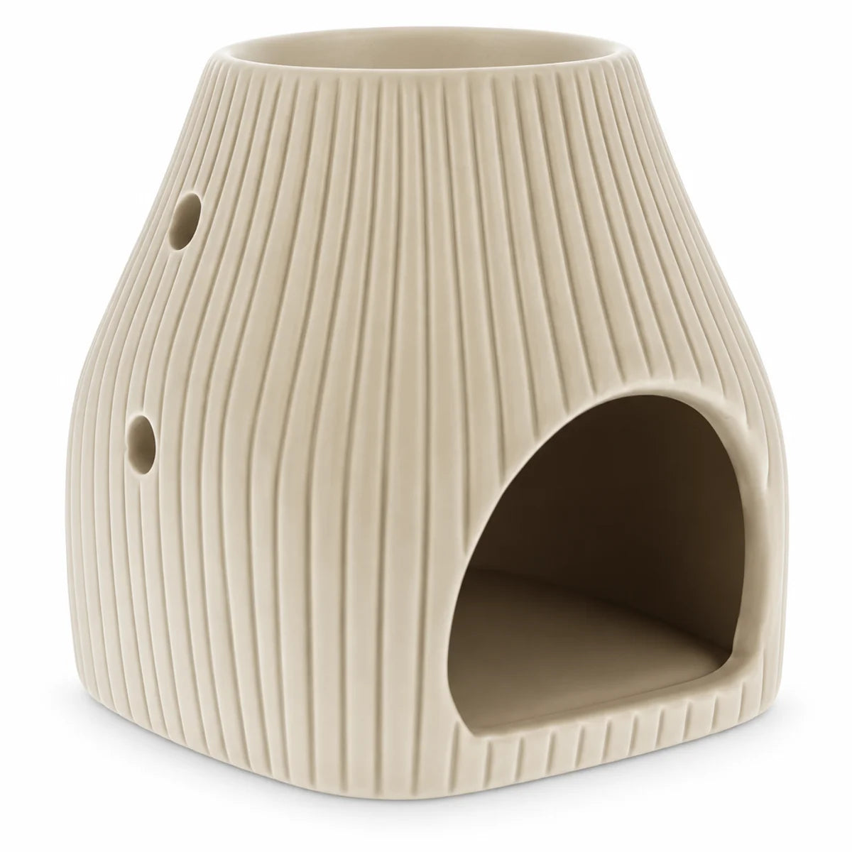 Brûleur fondants Scentchips Flare Désert en céramique crème avec texture nervurée