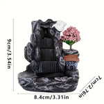 Dimensions du Brûleur d'encens cascade refoulement – Mini fontaine zen avec arbre en fleur