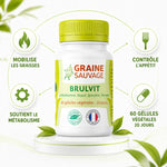 Brulvit gélules gestion du poids - Graine sauvage, 60 capsules végétales, mobilise les graisses et contrôle l'appétit