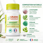 Brulvit gélules gestion poids 60 capsules composition naturelle 4 plantes synergiques Lithothamne Nopal Spiruline Thé Vert