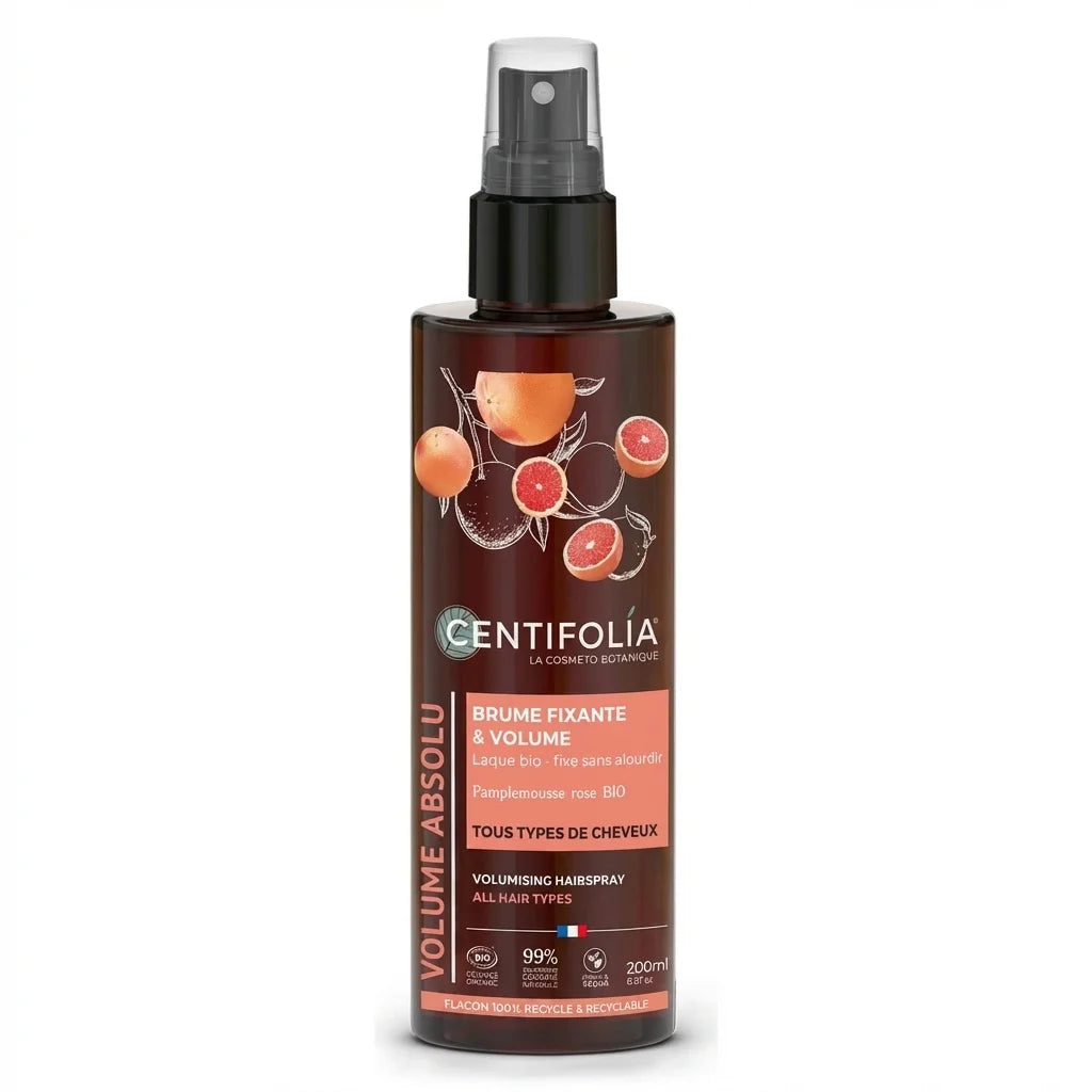 Brume fixante volume 200ml Centifolia - Flacon verre brun spray