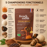 Cacao Boost French Mush - Café champignons adaptogènes avec Cordyceps, Reishi, Lion's Mane, Chaga et Maïtake