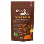 Sachet Cacao Boost French Mush café champignons adaptogènes 100g sur fond blanc