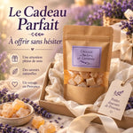 Cailloux Ambre et Lavande en packaging kraft - cadeau Provençal luxe avec sprigs de lavande