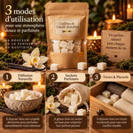 Cailloux Vanille Bourbon trois modes diffusion : bowl, sachets, tiroirs - parfum solide naturel