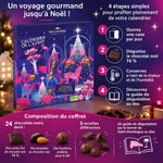 Calendrier de l'Avent adulte Belledonne chocolat noir bio 74 %, 130 g, avec infographie des étapes de dégustation