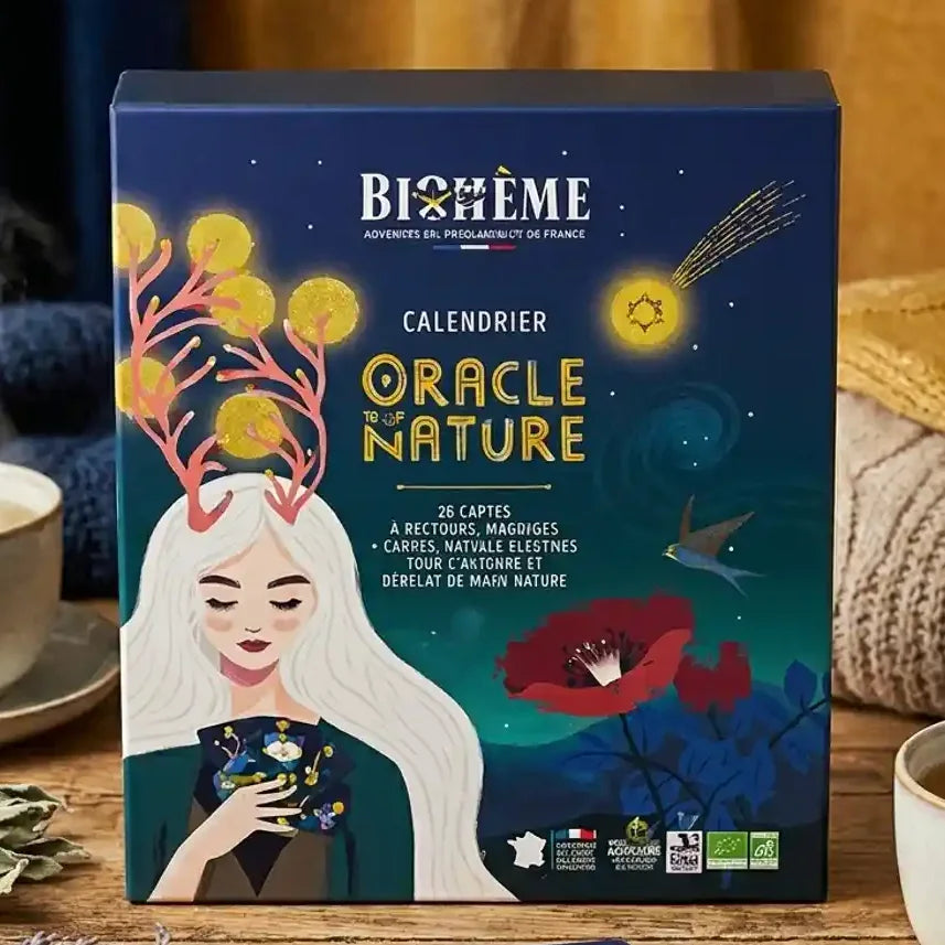 Calendrier de l'Avent Oracle de la Nature bio Biohême avec 24 infusettes et cartes oracle
