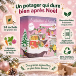 Calendrier de l'Avent potager bio avec 24 sachets de graines, légumes, aromatiques et fleurs, fabriqué en France