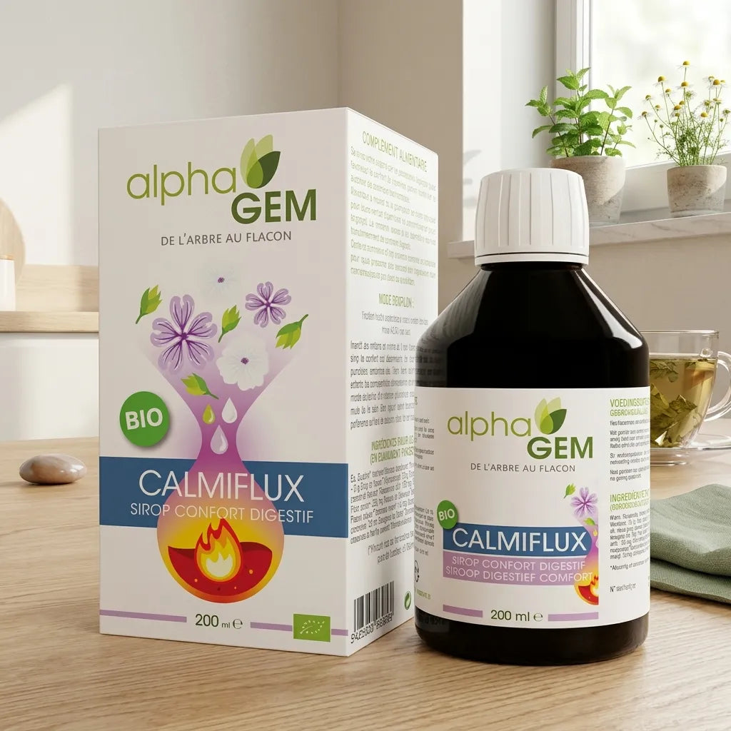 Calmiflux Bio 200ml Alphagem avec herbes et thé pour apaiser la digestion