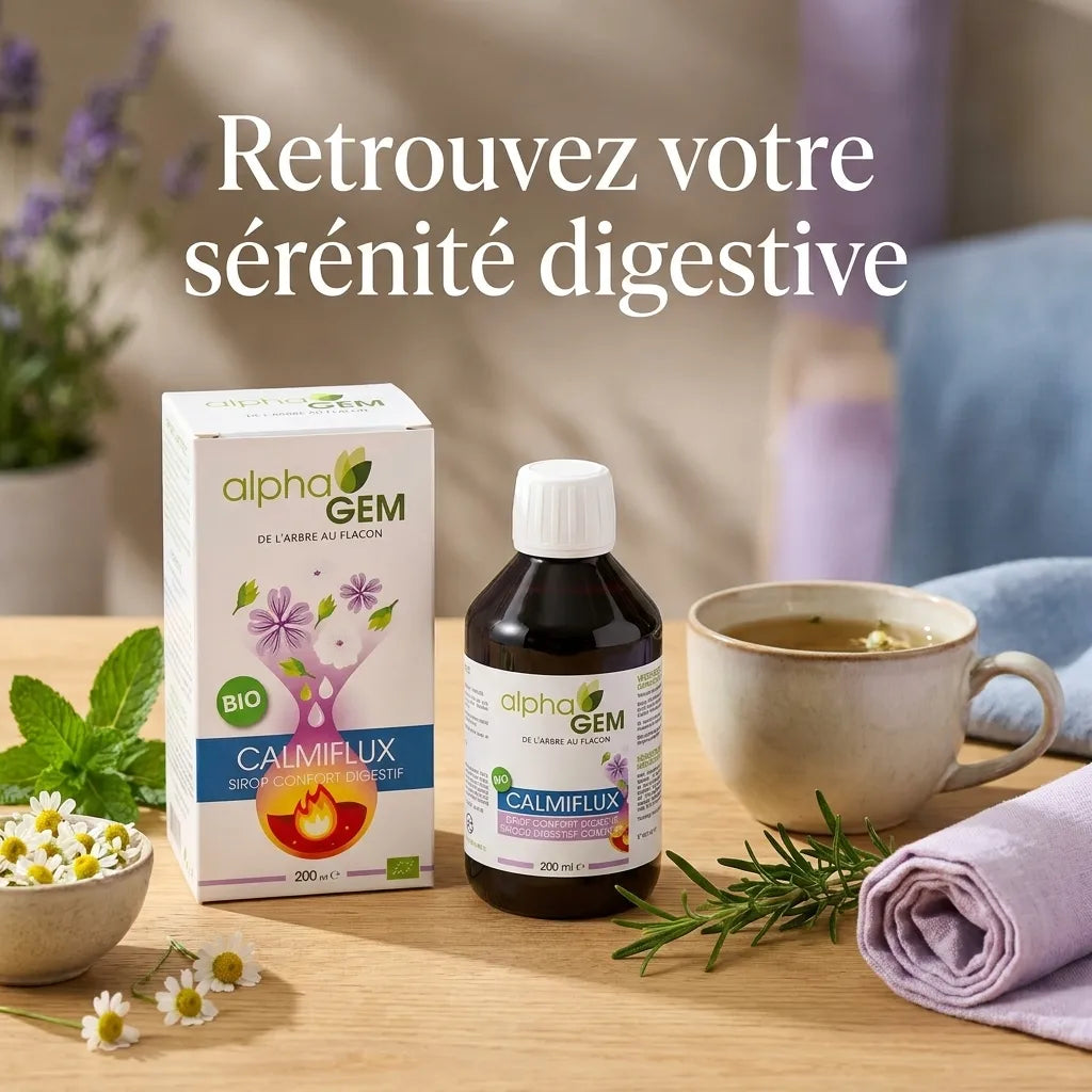 Calmiflux bio 200ml Alphagem avec herbes et tisane pour sérénité digestive