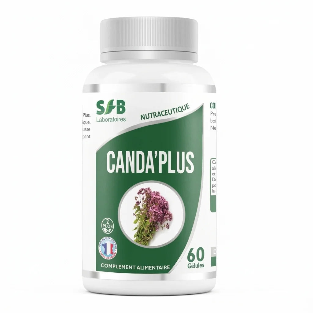 Canda'Plus 60 gélules SFB - Complément alimentaire à base d'origan en flacon blanc