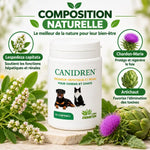 Canidren draineur hépatique rénal chien chat avec ingrédients naturels Lespedeza Chardon-Marie Artichaut