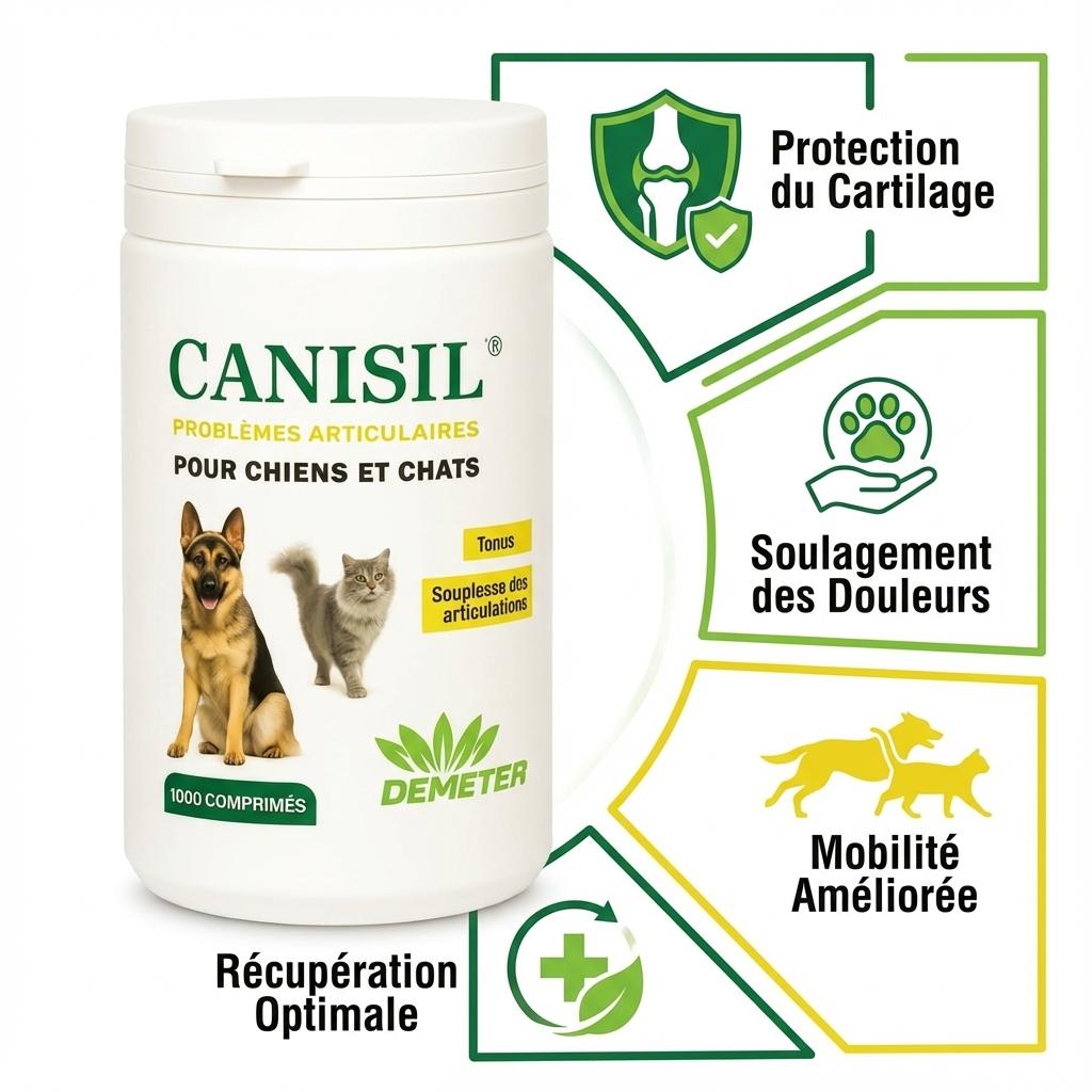 Canisil anti-inflammatoire arthrose chien chat avec bénéfices mobilité et soulagement douleurs