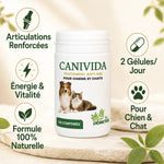 Canivida 100 comprimés supplément anti-âge naturel chien chat avec bénéfices articulations et vitalité
