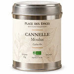 Cannelle moulue Bio 50g Place des épices - Boîte métallique avec label crème et certification biologique