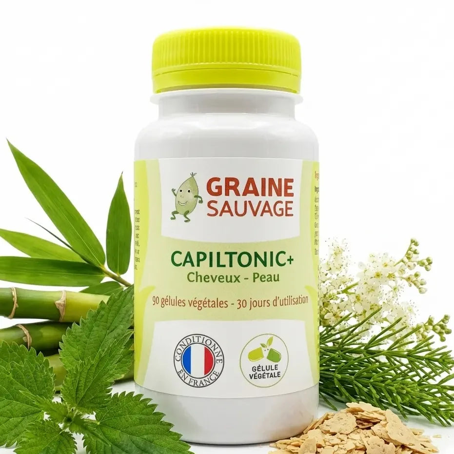 Capiltonic+ 90 gélules Graine Sauvage avec ingrédients naturels bambou ortie prêle levure