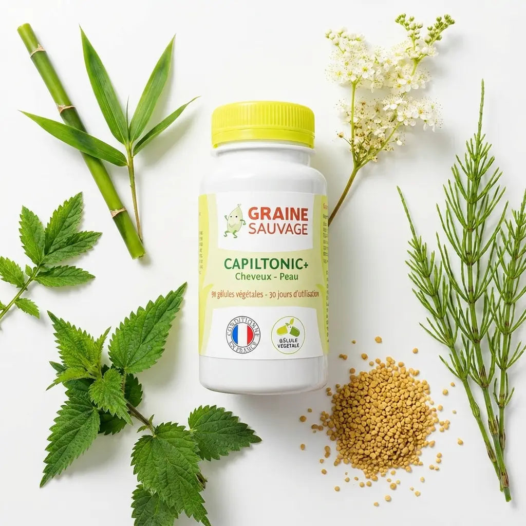 Capiltonic+ 90 gélules Graine Sauvage avec ingrédients naturels : bambou, ortie, prêle et levure