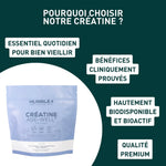 Caractéristiques de la Créatine Age-Well 300g en poudre monohydrate Humble+ 