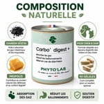 Carbo'digest+ charbon végétal pour chien et chat, 90 gélules, composition naturelle avec propolis