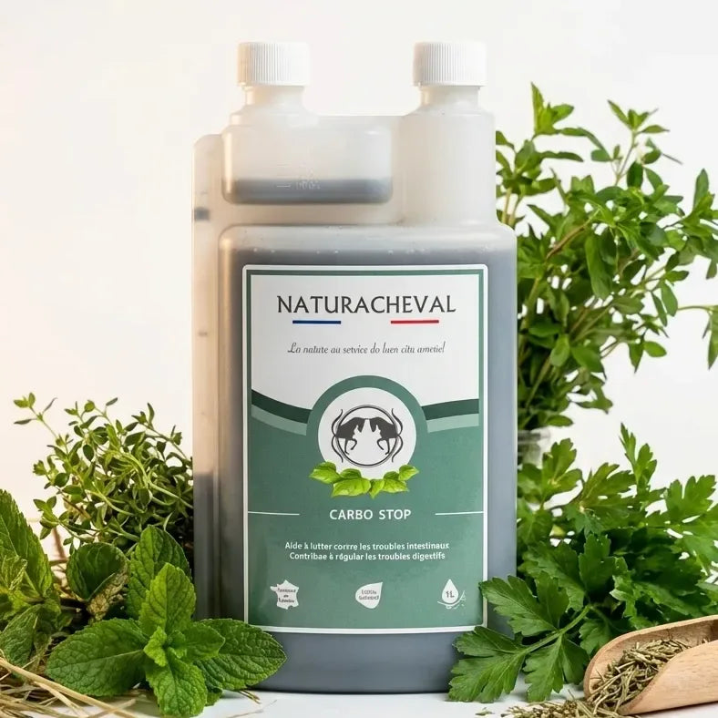 Carbo'Stop Cheval 1L Naturachavel - Supplément intestinal équin avec herbes naturelles
