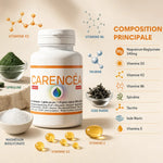 Carencéa Jade flacon supplément vitamines D3 K2 magnésium B6 spiruline composition principale