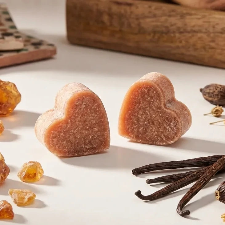 Carré d'Ambre Coeur 2x25g ByBazz parfum solide coeur ambre rose