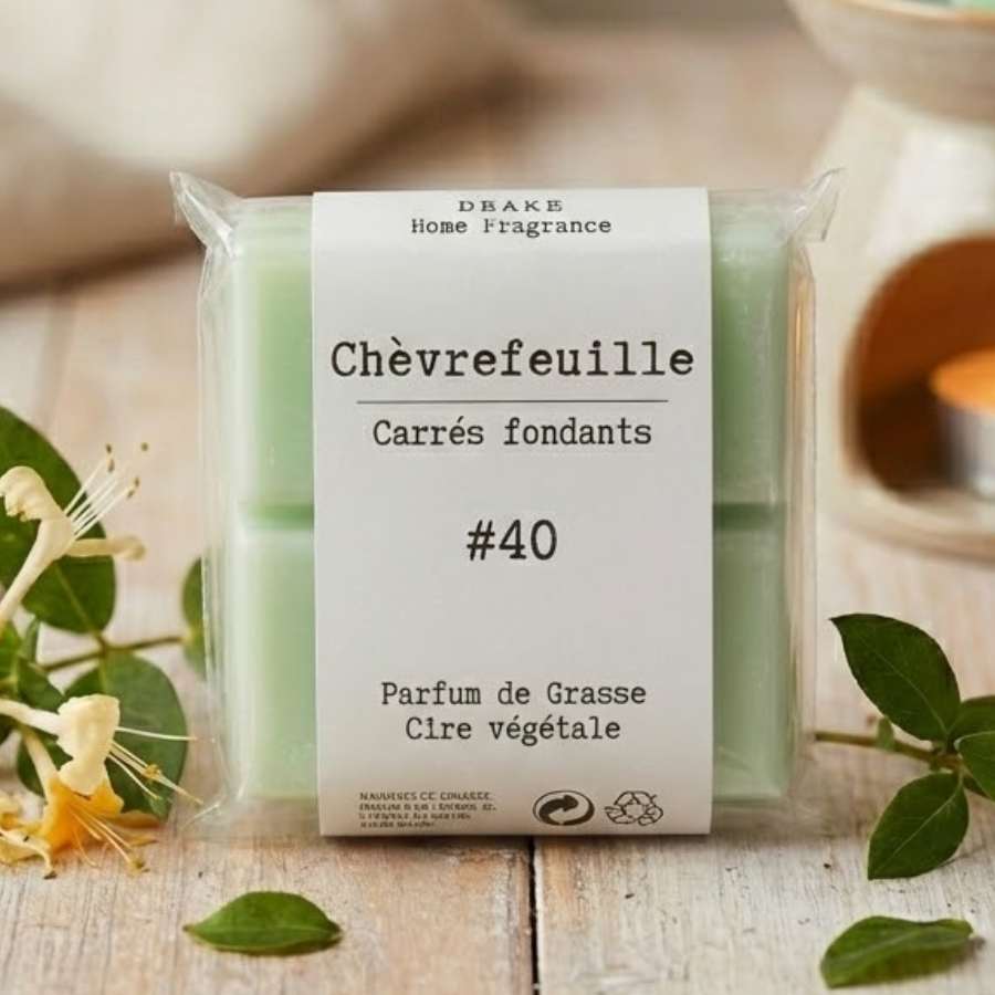 Un paquet de quatre carrés fondants Drake à la senteur Chèvrefeuille