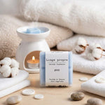 Un paquet de 4 carrés fondants de cire parfumée senteur "Linge propre"