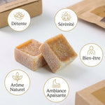 Carrés fondants Bois de Santal HomeBreeze 25g avec bénéfices bien-être et arôme naturel