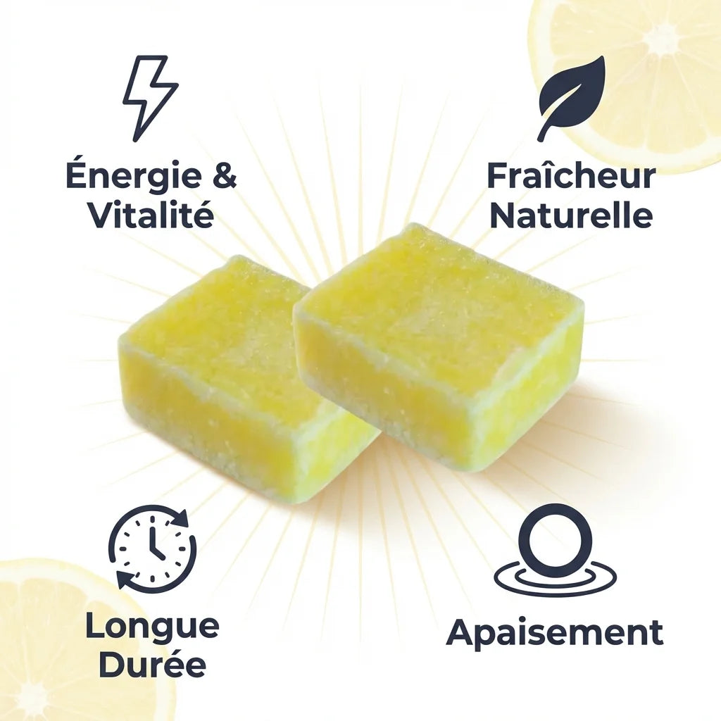 Carrés de citron fondants HomeBreeze avec bénéfices énergie, fraîcheur et apaisement