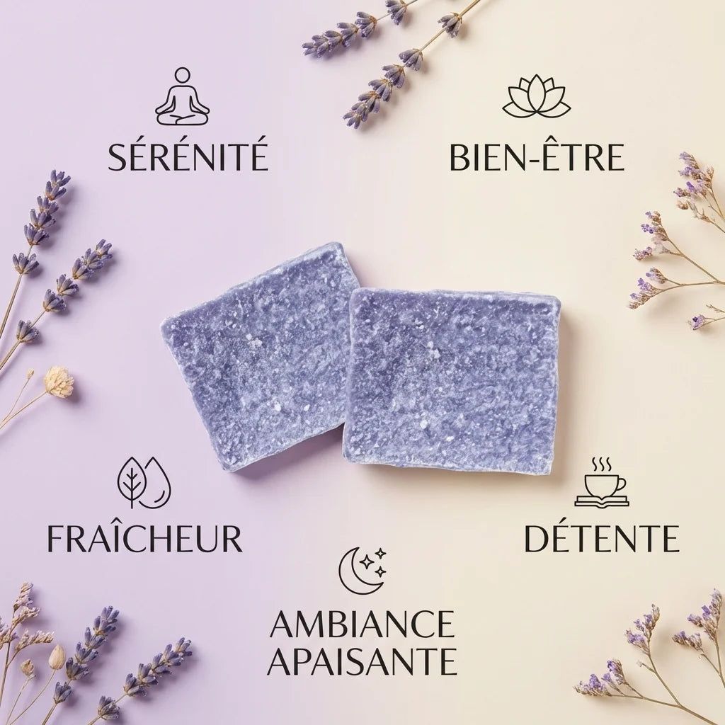 Carrés de Lavande Fondants HomeBreeze 2x25g avec bénéfices bien-être et sérénité