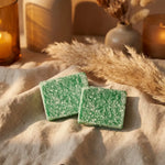 Carrés de Patchouli Fondants HomeBreeze 25g sur lin avec décoration bohème