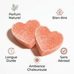 Carrés fondants Ambre Cannelle ByBazz cœur avec avantages: parfum naturel, bien-être, longue durée