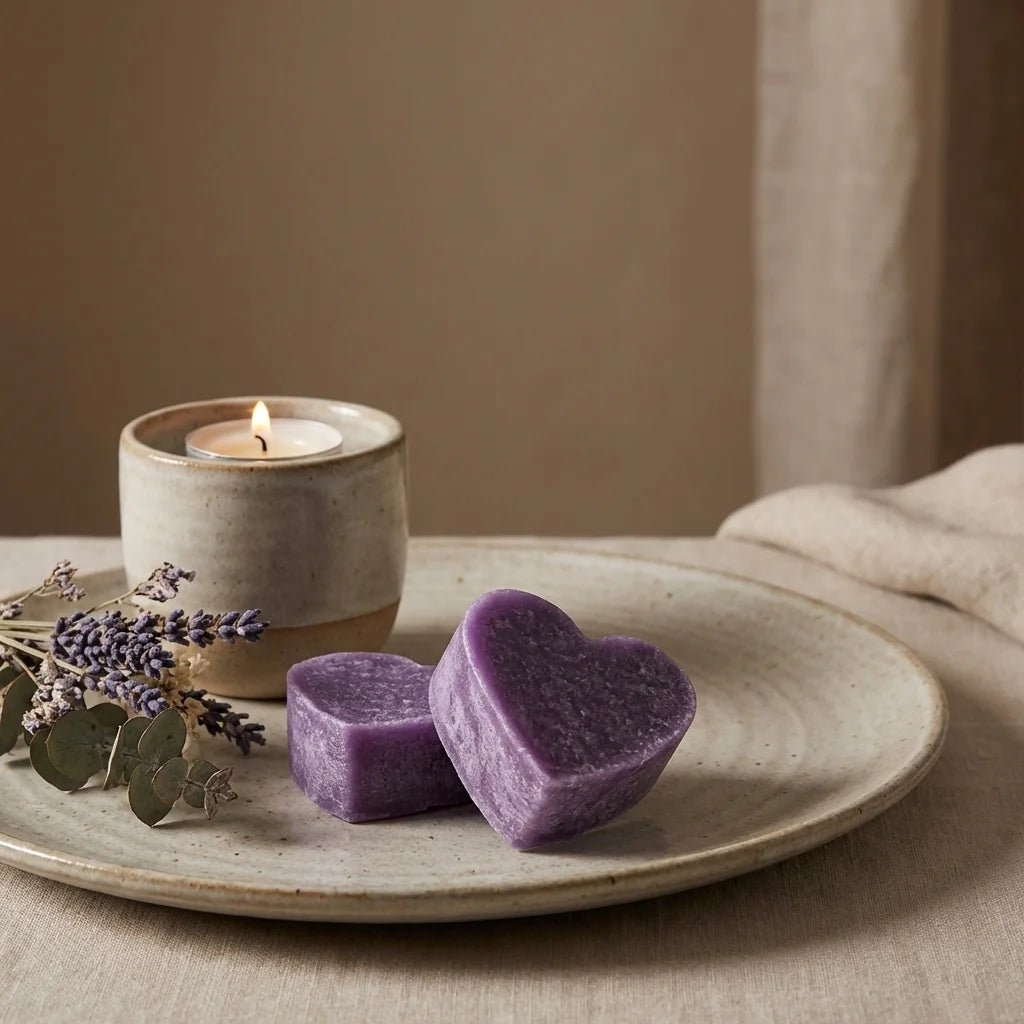 Carrés fondants Ambre Violette ByBazz en forme de cœur, 2x25g, décoration maison