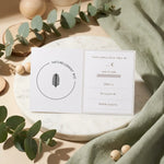 Carte cadeau Naturellement Bio avec eucalyptus et éléments naturels sur marbre