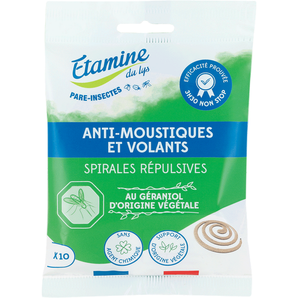Un lot de spirales anti moustiques de la marque Etamine Du Lys contre moustiques et insectes volants
